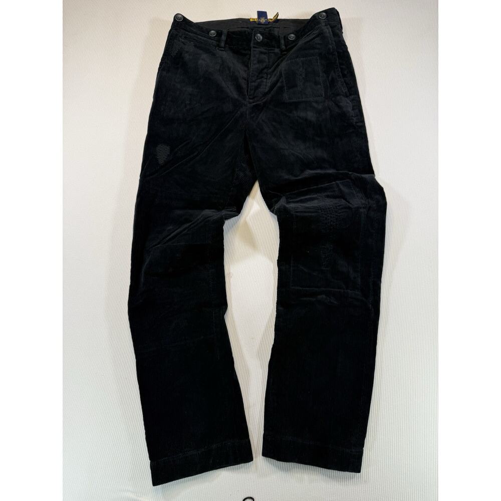 Rugby Ralph Lauren Navy Corduroy Pants 30x30 Button Fly Back Strap